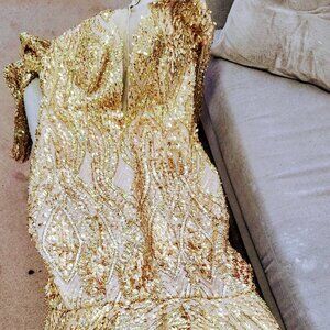 Gold Evening Long Gown